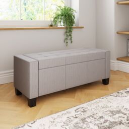 GFW Verona Crushed Velvet Storage Ottoman Bench in Mid Grey - thumbnail 4