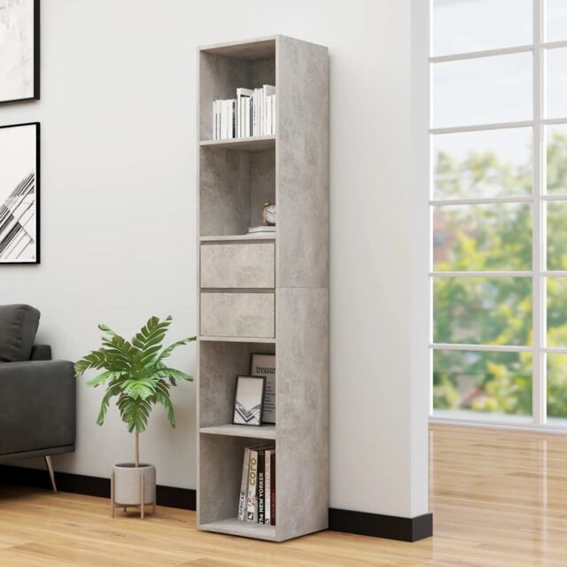 Berkfield Home Book Cabinet Concrete Grey 36x30x171 cm Engineered Wood - Size: 36 x 30 x 171 cm - image 1