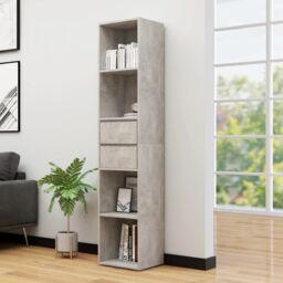 Berkfield Home Book Cabinet Concrete Grey 36x30x171 cm Engineered Wood - Size: 36 x 30 x 171 cm - thumbnail 1