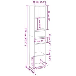 Berkfield Home Book Cabinet Concrete Grey 36x30x171 cm Engineered Wood - Size: 36 x 30 x 171 cm - thumbnail 6
