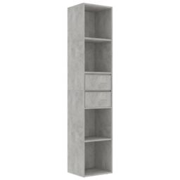 Berkfield Home Book Cabinet Concrete Grey 36x30x171 cm Engineered Wood - Size: 36 x 30 x 171 cm - thumbnail 2