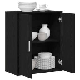 Berkfield Home Sideboard Black Oak 60x31x70 cm Engineered Wood - Size: 60 x 31 x 70 cm - thumbnail 4