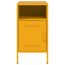 Berkfield Home Bedside Cabinets 2 pcs Mustard Yellow 36x39x68 cm Steel - Size: 36 x 39 x 68 cm - thumbnail 6