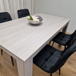 KOSY KOALA Modern Rectangle Dining Table Set With 4 Black Velvet Chairs Dining Room Furniture in Brown - thumbnail 9
