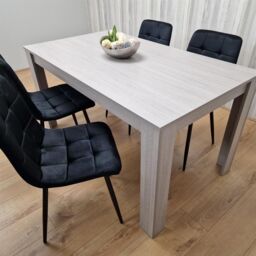 KOSY KOALA Modern Rectangle Dining Table Set With 4 Black Velvet Chairs Dining Room Furniture in Brown - thumbnail 2