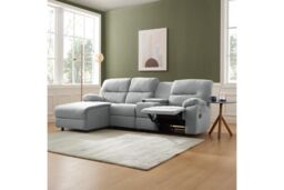 Home Detail Jacob 3 Seater Recliner Sofa With Chaise in Light Grey - thumbnail 2