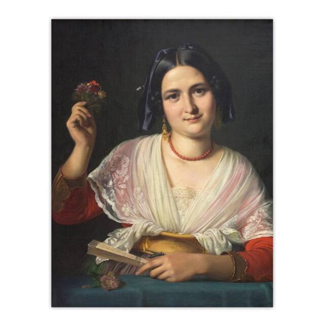 "Artery8 Wilhelm Marstrand Roman Woman in Carnival Costume Wall Art Print - Size: W12"" x H16""" - image 1