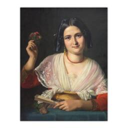 "Artery8 Wilhelm Marstrand Roman Woman in Carnival Costume Wall Art Print - Size: W12"" x H16""" - thumbnail 1