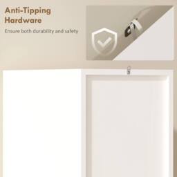 Wyld Haus Rasa Slim Tall Bathroom Storage Cabinet 2 Doors 2 Shelves White in Natural White - thumbnail 7