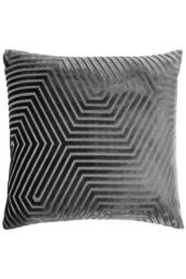 Paoletti Evoke Cut Velvet Cushion in Charcoal - Size: 45 cm x 45 cm - thumbnail 1