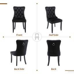Matteo Modern Black Velvet Dining Chairs - Button Tufted, Set of 4 - thumbnail 6
