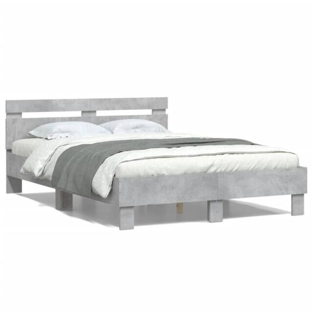 Berkfield Home Bed Frame without Mattress Concrete Grey 120x200 cm - Size: Small Double - image 1