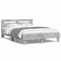Berkfield Home Bed Frame without Mattress Concrete Grey 120x200 cm - Size: Small Double - thumbnail 1