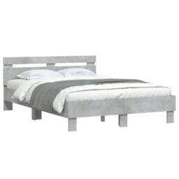 Berkfield Home Bed Frame without Mattress Concrete Grey 120x200 cm - Size: Small Double - thumbnail 4
