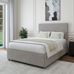 Bedmaster Luxury Velvet 4 Drawer Divan Base in Light Grey - Size: Small Double - thumbnail 3