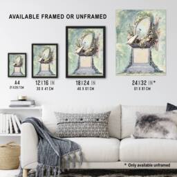 Artery8 18th Century Monument Design Watercolour Schouman Framed Art Print in Green - Size: A4 - thumbnail 3