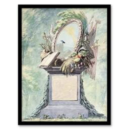 Artery8 18th Century Monument Design Watercolour Schouman Framed Art Print in Green - Size: A4 - thumbnail 1