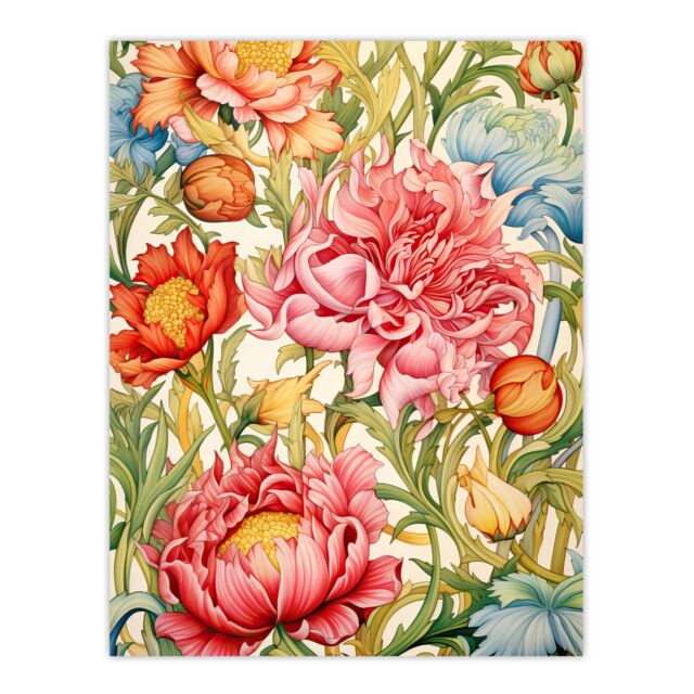 Artery8 Blooming Marvelous Floral Pattern Flower Illustration William Morris Style Large Wall Unframed Art Poster Print Thick Paper 18X24 Inch - image 1