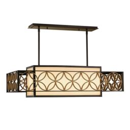 Loops 4 Bulb Chandelier LIght Heritage Bronze Parissiene Gold LED E27 100W