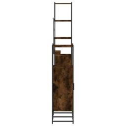 Berkfield Home 4 Piece Bathroom Cabinet Set Smoked Oak Engineered Wood in Brown - thumbnail 7