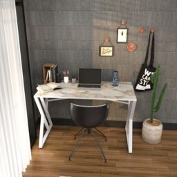 Decorotika Gyza Study & Writing Desk Metal Legs for Office, Study & Home in White - thumbnail 2