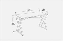 Decorotika Gyza Study & Writing Desk Metal Legs for Office, Study & Home in White - thumbnail 6