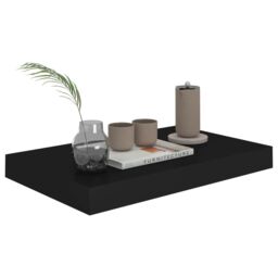 Berkfield Home Floating Wall Shelves 4 pcs Black 40x23x3.8 cm MDF - thumbnail 3