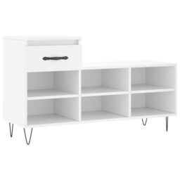 Berkfield Home Shoe Cabinet White 102x36x60 cm Engineered Wood - Size: 102 x 36 x 60 cm - thumbnail 2