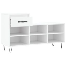 Berkfield Home Shoe Cabinet White 102x36x60 cm Engineered Wood - Size: 102 x 36 x 60 cm - thumbnail 6