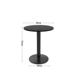 Living and Home Black Round Coffee Table with Metal Base - thumbnail 8