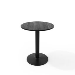 Living and Home Black Round Coffee Table with Metal Base - thumbnail 6