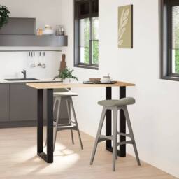 Berkfield Home Coffee Table Legs U-Shaped 2 pcs Black 60x(100-101) cm Steel - thumbnail 1