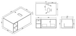 Bathroom Kingdom Piatta Smoked Sage Wall Hung Basin Vanity 800mm in Teal - thumbnail 3