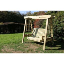 Churnet Valley Garden Furniture Ltd Cottage 2 Swing Seat - Min. Assembly Required - Set of Cushions Inc in Brown - thumbnail 3
