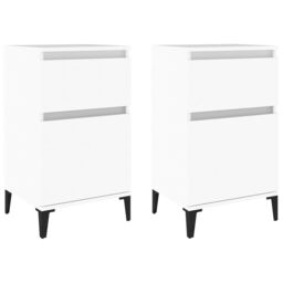 Berkfield Home Bedside Cabinets 2 pcs White 40x35x70 cm - Size: 40 x 35 x 70 cm - thumbnail 2