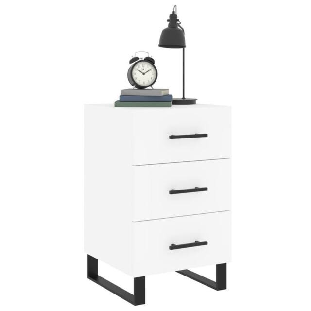 Berkfield Home Modern Bedside Cabinet White 40x40x66 cm Engineered Wood - Size: 40 x 40 x 66 cm - image 1