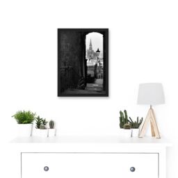 Artery8 Photo Cityscape Edinburgh Royal Mile Lane Black White Scotland Artwork Framed Wall Art Print A4 - thumbnail 2