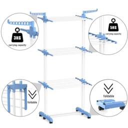 Dprodo 4-Tier Laundry Drying Rack in Blue - thumbnail 7