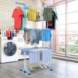 Dprodo 4-Tier Laundry Drying Rack in Blue - thumbnail 2