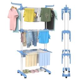 Dprodo 4-Tier Laundry Drying Rack in Blue - thumbnail 1