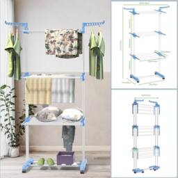 Dprodo 4-Tier Laundry Drying Rack in Blue - thumbnail 5