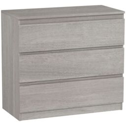 HOMCOM Chest of Drawers, 3 Drawer Storage Cabinet Unit for Bedroom in Grey - thumbnail 2