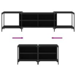 Berkfield Home TV Cabinet Black 203x37x50 cm Engineered Wood - Size: 203 x 37 x 50 cm - thumbnail 7