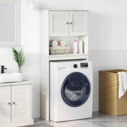 Berkfield Home Washing Machine Cabinet with Shelf with Storage with Door White S - thumbnail 2