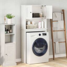 Berkfield Home Washing Machine Cabinet with Shelf with Storage with Door White S - thumbnail 4
