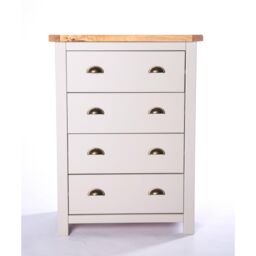 Cabinet Bits Argenta 4 Drawer Chest of Drawers Brass Cup Handle in Light Grey - thumbnail 2