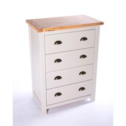 Cabinet Bits Argenta 4 Drawer Chest of Drawers Brass Cup Handle in Light Grey - thumbnail 3