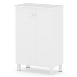Costway 4-Tier Shoe Storage Cabinet Shoe Organizer w/Removable Shelves&2 Doors in White - thumbnail 5