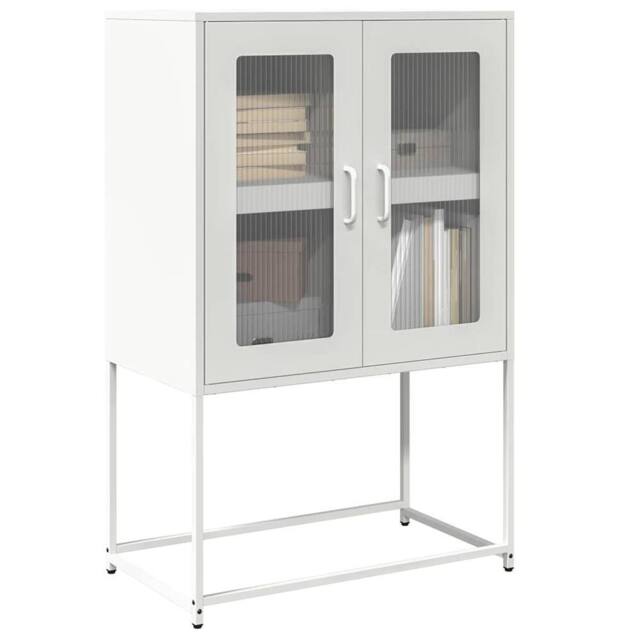 Berkfield Home Highboard White 68x39x107 cm Steel - Size: 68 x 39 x 107 cm - image 1