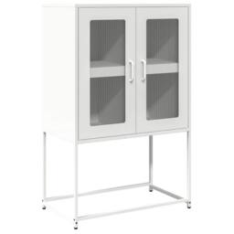 Berkfield Home Highboard White 68x39x107 cm Steel - Size: 68 x 39 x 107 cm - thumbnail 2
